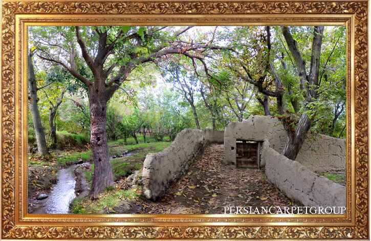 Nature scenery style handmade carpet
