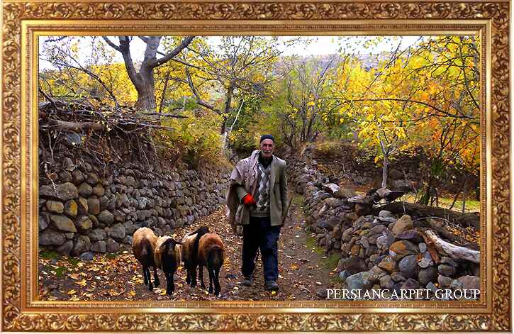 Nature scenery style handmade carpet