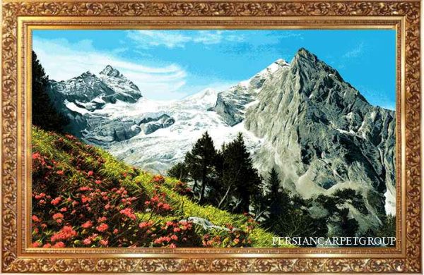 Nature scenery style handmade carpet